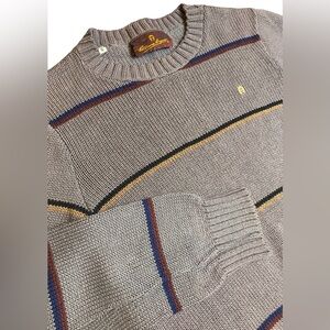 Vintage Etienne Aigner Union Made Striped Cotton Sweater Women’s S Classic Crew